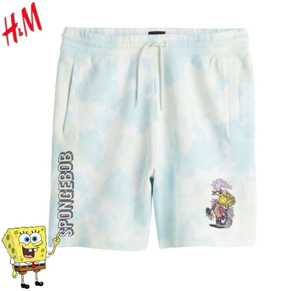H&M SpongeBob Tie Dye Men’s Medium Shorts